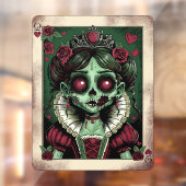 Victoriaanse zombie hartenkoningin raamsticker (Vel 2)