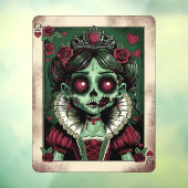Victoriaanse zombie hartenkoningin raamsticker (Vel 3)