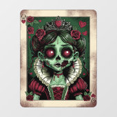 Victoriaanse zombie hartenkoningin raamsticker (Vel)