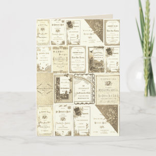 VICTORIAN 1880'S PARTY CLUB INVITATIONS SEPIA CUTE