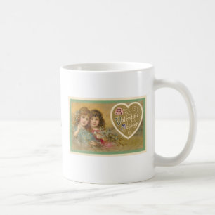 Victorian A Valentine Message 2 Girls Mugs