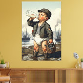 Victorian Baby Framed Art Funny Mudlark Theme Canvas Afdruk (Insitu (Woonkamer))