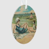 Victorian Beach Swim Girl Ocean Summer Vacances (devant)