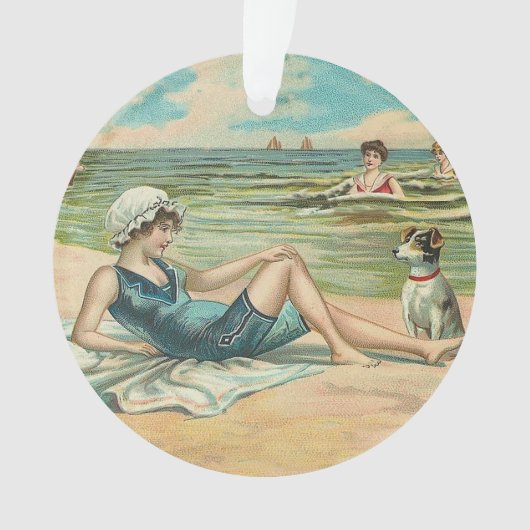 Victorian Beach Swim Girl Ocean Summer Vacances (devant)