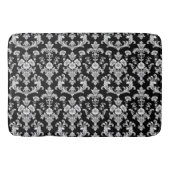 Victorian Black and White Damask Pattern Badmat (Voorkant)