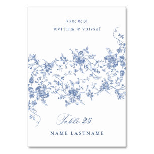 Victorian Blue French Garden Wedding Carte Escort