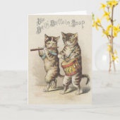 Victorian Buffalo Soap Cat Fife And Drum Note Card Kaart (Gele Bloem)