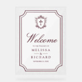 Victorian Burgundy Catholic Wedding Welcome (Recto)
