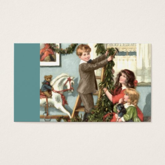Victorian Children Christmas Gift Tag (Devant)