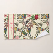 Victorian Chintzy Retro Birds et Motif Rose (Serviette à main)