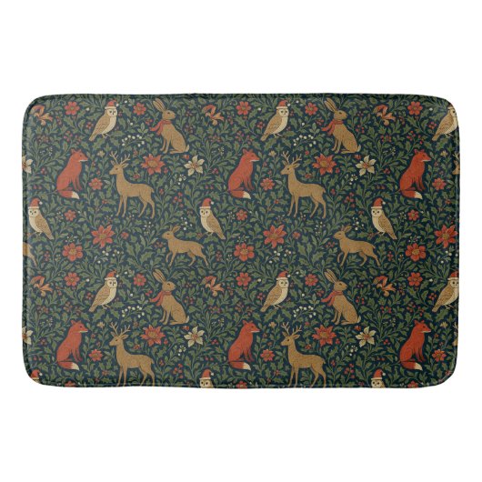 Victorian Christmas Animal & Botanical  Badmat (Voorkant)