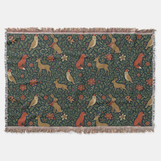 Victorian Christmas Animal & Botanical  Deken (Voorkant)