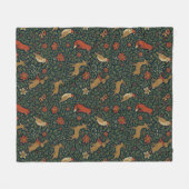 Victorian Christmas Animal & Botanical  Fleece Deken (Voorkant (Horizontaal))