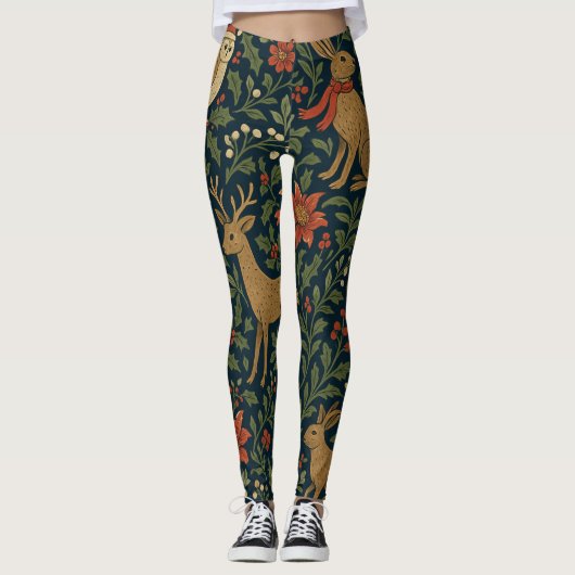 Victorian Christmas Animal & Botanical  Leggings (Voorkant)