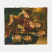 Victorian Christmas Blanket – Caroling by Fireligh Fleece Deken (Voorkant (Horizontaal))