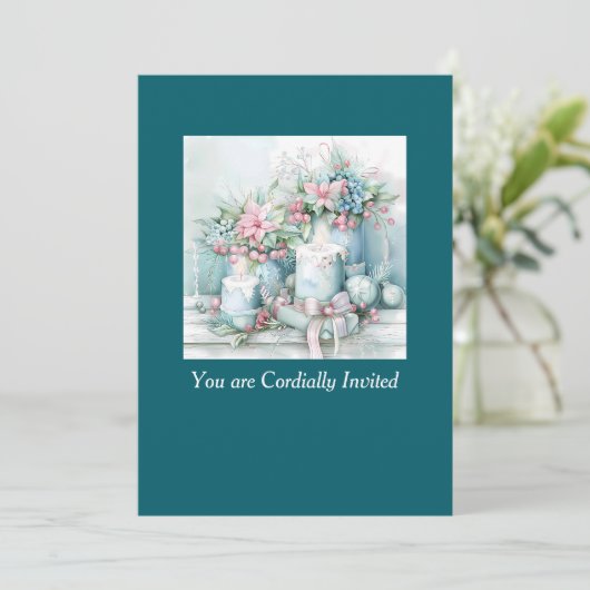 Victorian Christmas Celebration Invitation (Debout devant)