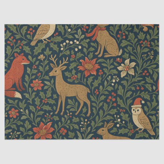 Victorian Christmas Floral Tissuepapier (Voorkant)