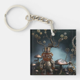 Victorian Clockwork Gummy Bear Mechanical Raven Sleutelhanger