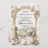 Victorian Country Rose Frame Invitation (Devant / Derrière)