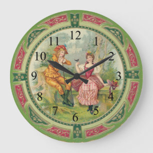 Victorian Couple Wall Clock Grote Klok