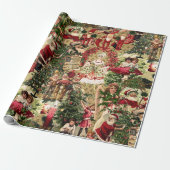 Victorian Crimson Christmas Cadeaupapier (Uitgerold)