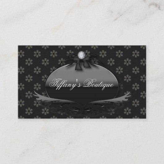 Victorian Daisy Damask Cartes de visite de mode (Devant)