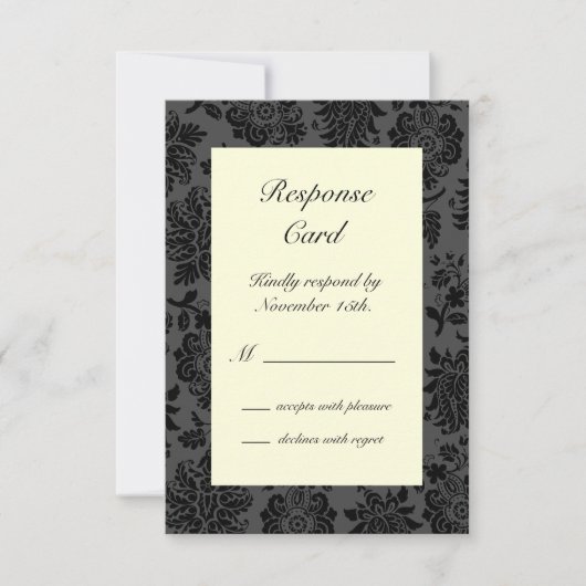 Victorian Damask RSVP (ivoire) (Devant)