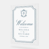 Victorian Dusty Blue Catholic Wedding Welcome (Angle)