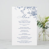 Victorian Dusty Blue French Garden Wedding Menu (Debout devant)