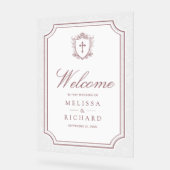Victorian Dusty Rose Catholic Wedding Welcome (Angle)