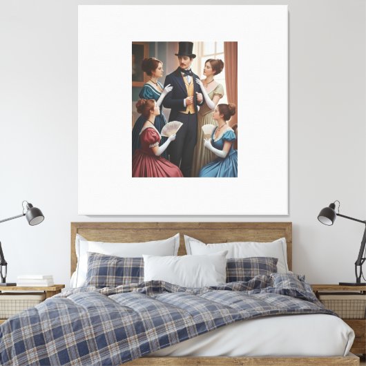 Victorian elegant soiree canvas afdruk (Insitu (Slaapkamer))