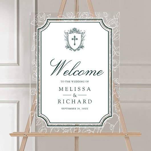 Victorian Emerald Catholic Wedding Welcome