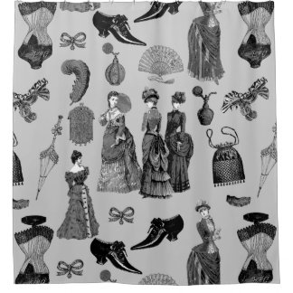 victorian era fashion women toile black white douchegordijn