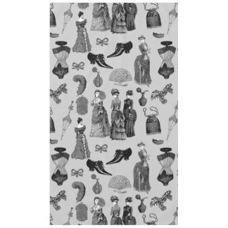 victorian era fashion women toile black white tafelkleed