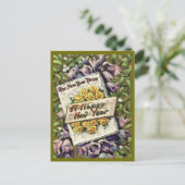 Victorian Era Floral Bonne année Carte postale (Debout devant)