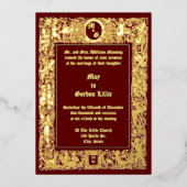 Victorian Era Neo Renaissance Cherubs Wedding Folie Uitnodiging (Voorkant)