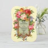 Victorian Era Rose de mariage Invitations Modèle (Debout devant)