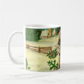 Victorian family in the snow Christmas scene Koffiemok (Links)