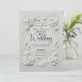 Victorian Faux Embossed Swan & Rose Wedding Kaart (Staand voorkant)