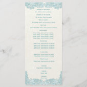 Victorian Floral Aqua Lace Wedding Programme (Dos)