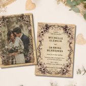 Victorian Floral Frame Wedding Invitation