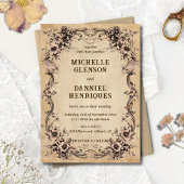 Victorian Floral Frame Wedding Invitation