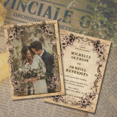 Victorian Floral Frame Wedding Invitation
