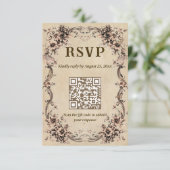 Victorian Floral Wedding QR Code RSVP (Debout devant)