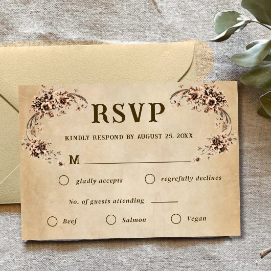 Victorian Floral Wedding RSVP
