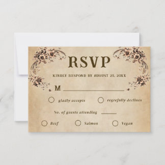 Victorian Floral Wedding RSVP Kaartje
