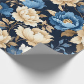 Victorian flowers blue Gift Bag Cadeaupapier (Hoek)