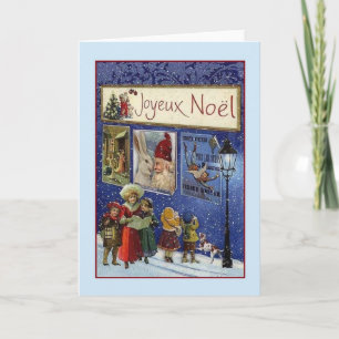 Victorian French Joyeux Noël Christmas Card Feestdagen Kaart