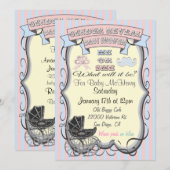 Victorian Genre Reveillez Baby Shower Invitations (Devant / Derrière)