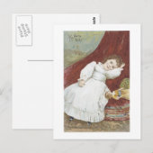 Victorian Girl avec sa carte postale de poupée (Devant / Derrière)